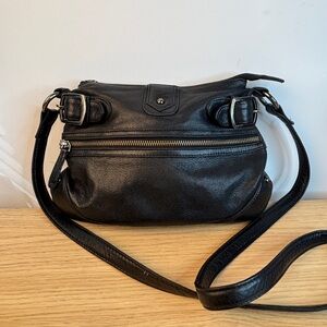 Latico NJ USA Black Pebbled Leather Bag